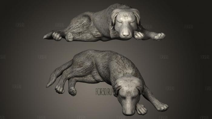 Лежащая собака 3d stl модель для ЧПУ